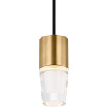 Lassell Pendant - Natural Brass / Clear