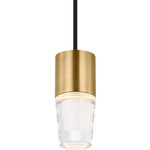 Lassell Pendant - Natural Brass / Clear
