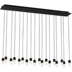 Lassell Linear Multi-Light Chandelier - Nightshade Black / Clear