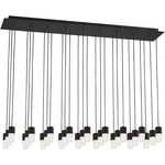 Lassell Linear Multi-Light Chandelier - Nightshade Black / Clear