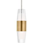 Lassell Monopoint Mini Pendant - Natural Brass / Clear