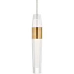 Lassell Monopoint Mini Pendant - Natural Brass / Clear