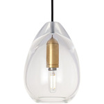 Alina Accent Pendant - Natural Brass / Clear