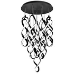 Interlace Round Multi Light Pendant - Black