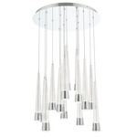 Quill Round Multi Light Pendant - Chrome / Clear