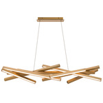 Parallax Linear Pendant - Aged Brass / White