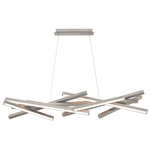 Parallax Linear Pendant - Brushed Nickel / White