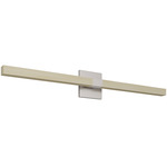 Tie Stix Wood Indirect Vanity Light with Power - Satin Nickel / Wood Maple