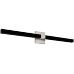 Tie Stix Wood Indirect Vanity Light with Power - Satin Nickel / Wood Espresso