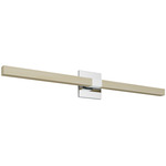 Tie Stix Wood Indirect Vanity Light with Power - Chrome / Wood Maple