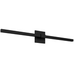 Tie Stix Metal Indirect Vanity Light with Power - Satin Black / Satin Black