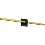 Tie Stix Metal Indirect Vanity Light with Power - Satin Black / Satin Brass