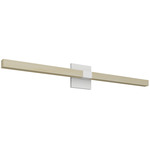 Tie Stix Wood Indirect Vanity Light with Power - White / Wood Maple