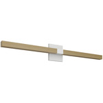 Tie Stix Wood Indirect Vanity Light with Power - White / Wood White Oak