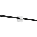 Tie Stix Metal Indirect Vanity Light with Power - White / Satin Black