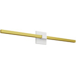 Tie Stix Metal Indirect Vanity Light with Power - White / Satin Brass