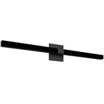 Tie Stix Wood Warm Dim Indirect Vanity Light with Power - Satin Black / Wood Espresso