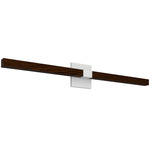 Tie Stix Wood Warm Dim Indirect Vanity Light with Power - White / Wood Walnut