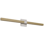 Tie Stix Wood Indirect Remote Power Vanity Light - Satin Nickel / Wood White Oak