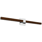 Tie Stix Wood Indirect Remote Power Vanity Light - Chrome / Wood Walnut