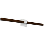 Tie Stix Wood Indirect Remote Power Vanity Light - White / Wood Walnut