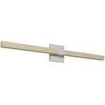 Tie Stix Wood Warm Dim Indirect Remote Power Vanity Light - Satin Nickel / Wood Maple