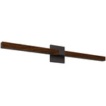 Tie Stix Wood Warm Dim Indirect Remote Power Vanity Light - Antique Bronze / Wood Walnut