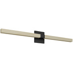 Tie Stix Wood Warm Dim Indirect Remote Power Vanity Light - Satin Black / Wood Maple