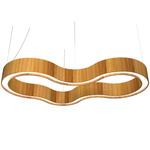 Organic Slim Curved Pendant - Overstock - Teak / White Acrylic