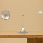 Ovo Portable Table Lamp - Matte Silver / White