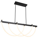 Cascata Linear Pendant - Black / Brass / White