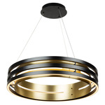 Toledo Color Select Chandelier - Black / Brushed Brass