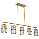 Burford Linear Pendant - Brushed Brass/ Black / Clear