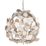 Lunaria Orb Chandelier - Contemporary Silver Leaf