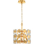 Perrene Drum Chandelier - Gold / Clear