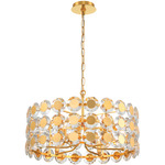 Perrene Drum Chandelier - Gold / Clear