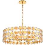 Perrene Drum Chandelier - Gold / Clear