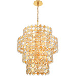 Perrene Tiered Chandelier - Gold / Clear