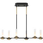 Torcia Linear Chandelier - Black / White