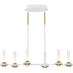 Torcia Linear Chandelier - White / White