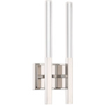 Benicio Double Wall Sconce - Polished Nickel / Clear