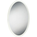 Benji Oval Color Select LED Mirror - Anodized Silver / Frosted