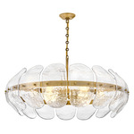 Lillia Convertible Chandelier - Heritage Brass / Clear