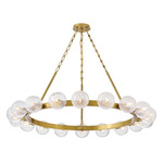 Coco Chandelier - Lacquered Brass / Clear