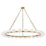 Coco Chandelier - Lacquered Brass / Clear