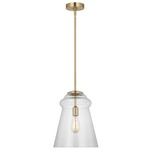 Loras Pendant - Satin Brass / Clear Seeded