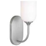 Emile Wall Sconce - Brushed Steel / Etched White