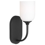 Emile Wall Sconce - Midnight Black / Etched White