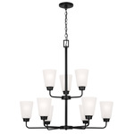 Kerrville Chandelier - Midnight Black / Satin Etched