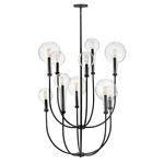 Alchemy Multi Tier Chandelier - Black / Clear